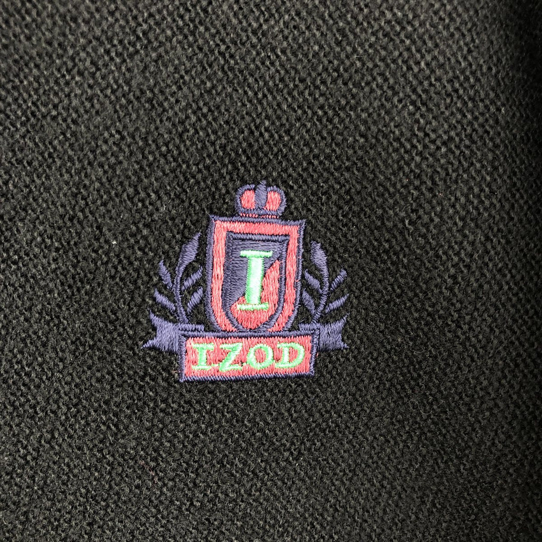 IZOD Acrylic Knit Cardigan, Men's Size Medium acrylic black type Vintage Second Hand