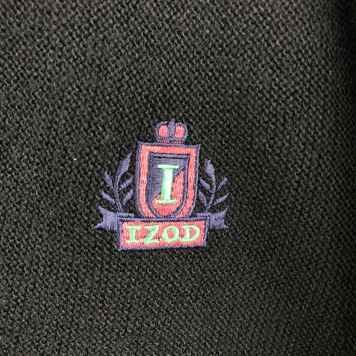 IZOD Acrylic Knit Cardigan, Men's Size Medium acrylic black type Vintage Second Hand