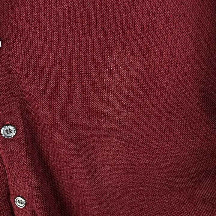 2000'S Arrow Tournament Acrylic Knit Cardigan, Made in USA, Men's Size L acrylic Red type red-purple Vintage Second Hand