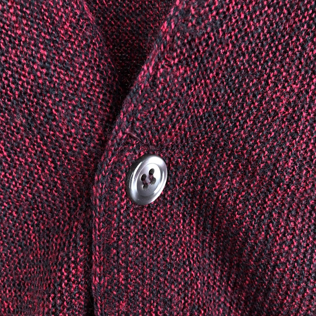 Cypress Links Acrylic Knit Cardigan, Made in USA, Men's Size M acrylic wine-red Vintage Second Hand