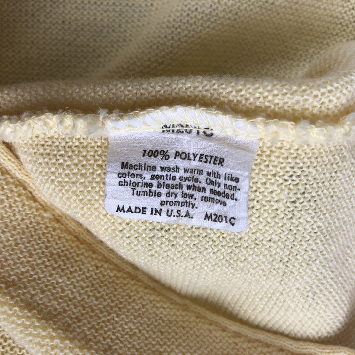 Vintage 1980'S Jantzen cardigan, made in the USA, size L, men's polyester lemon yellow Vintage Second Hand
