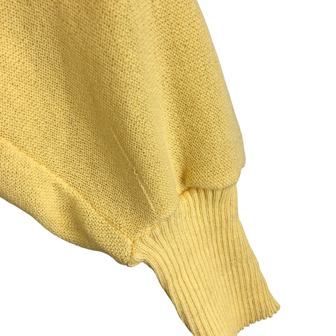 Vintage 1980'S Jantzen cardigan, made in the USA, size L, men's polyester lemon yellow Vintage Second Hand