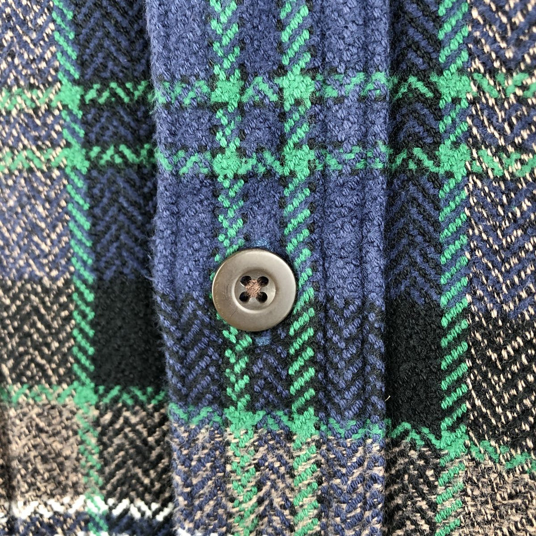90s-00'S Cabelas Long Sleeve Heavy Flannel Check Shirt Men's XL Vintage cotton navy blue type Vintage Second Hand