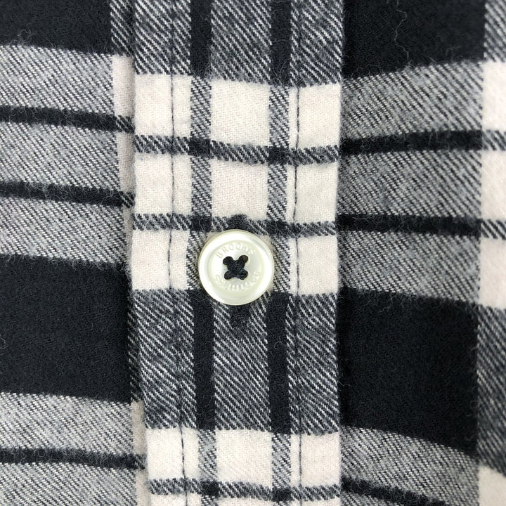 Brooks Brothers Est. 1818 Long Sleeve Button-Down Light Flannel Check Shirt, Men's Size L cotton black type Vintage Second Hand