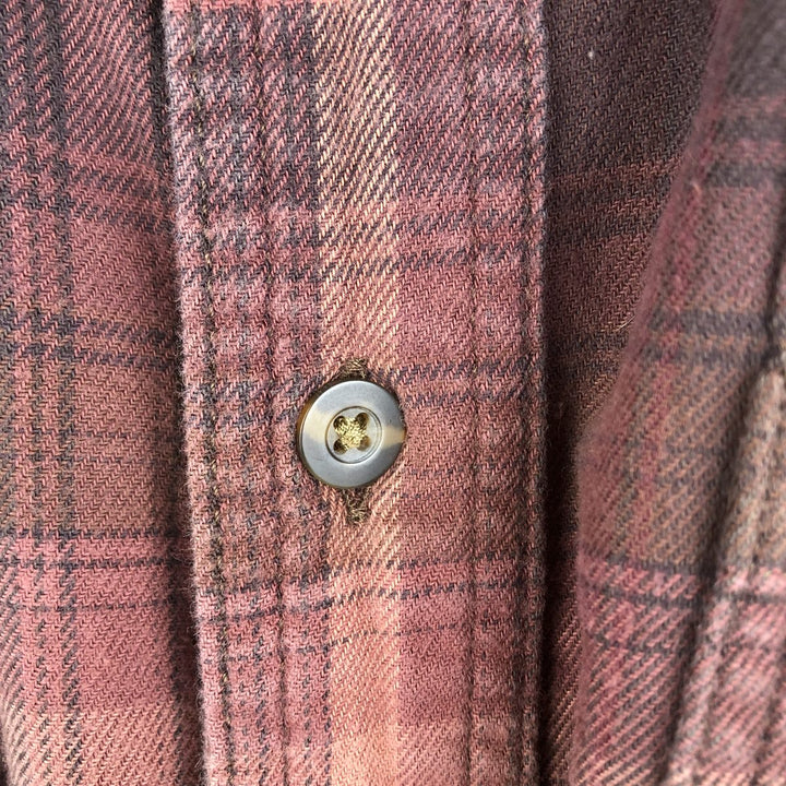 Carhartt Long Sleeve Button Down Light Flannel Check Shirt Men's XL cotton brown type Vintage Second Hand