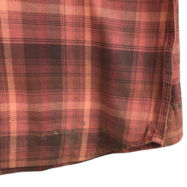 Carhartt Long Sleeve Button Down Light Flannel Check Shirt Men's XL cotton brown type Vintage Second Hand