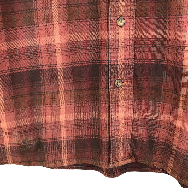 Carhartt Long Sleeve Button Down Light Flannel Check Shirt Men's XL cotton brown type Vintage Second Hand