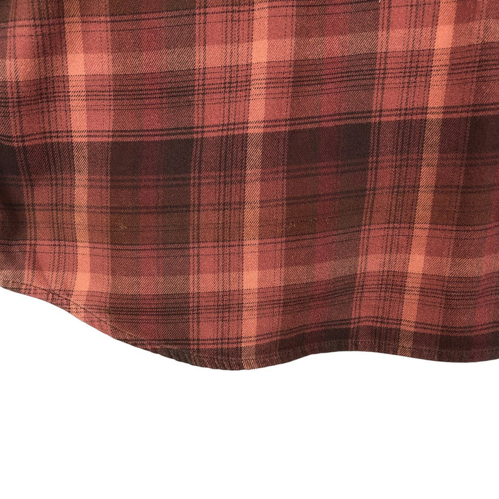 Carhartt Long Sleeve Button Down Light Flannel Check Shirt Men's XL cotton brown type Vintage Second Hand