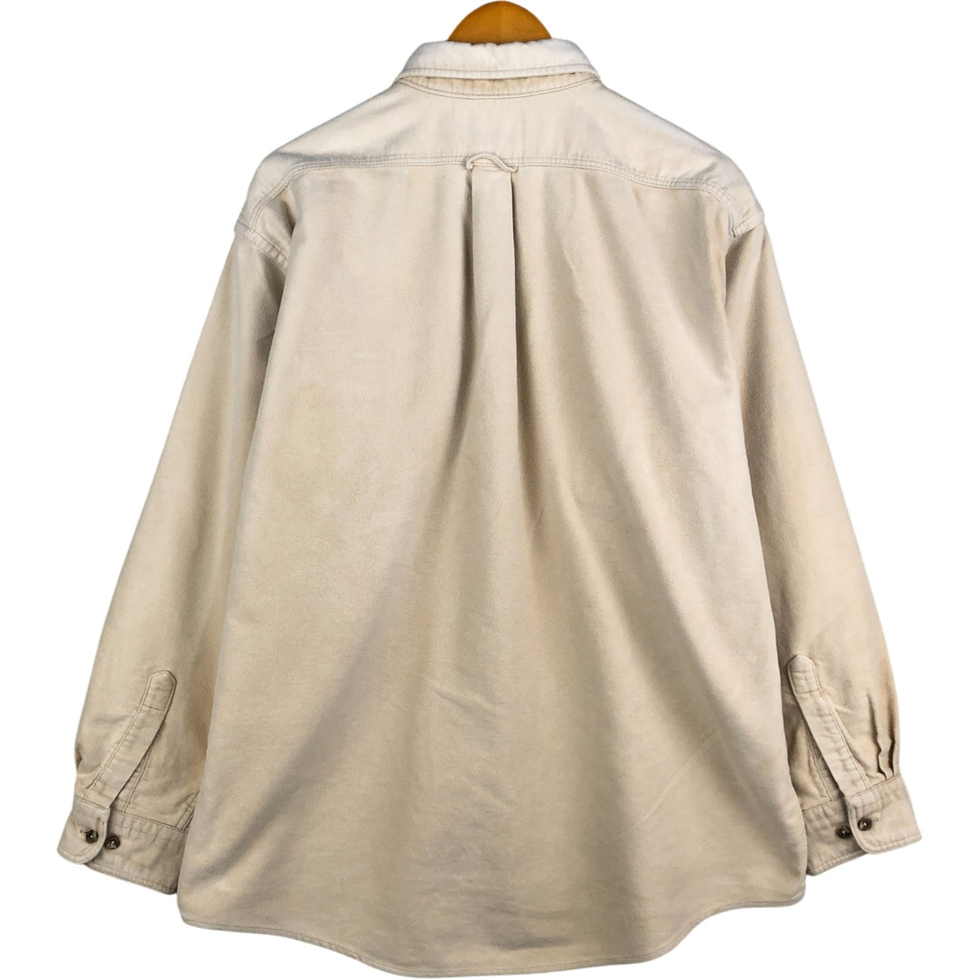 90'S Vintage Filson Long Sleeve Chamois Cloth Shirt, Made in USA, Men's XL cotton Beige type Vintage Second Hand