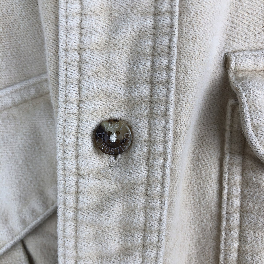 90'S Vintage Filson Long Sleeve Chamois Cloth Shirt, Made in USA, Men's XL cotton Beige type Vintage Second Hand