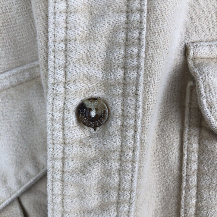 90'S Vintage Filson Long Sleeve Chamois Cloth Shirt, Made in USA, Men's XL cotton Beige type Vintage Second Hand