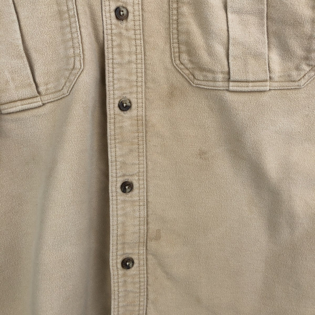 90'S Vintage Filson Long Sleeve Chamois Cloth Shirt, Made in USA, Men's XL cotton Beige type Vintage Second Hand