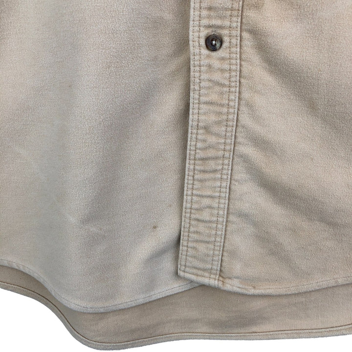 90'S Vintage Filson Long Sleeve Chamois Cloth Shirt, Made in USA, Men's XL cotton Beige type Vintage Second Hand