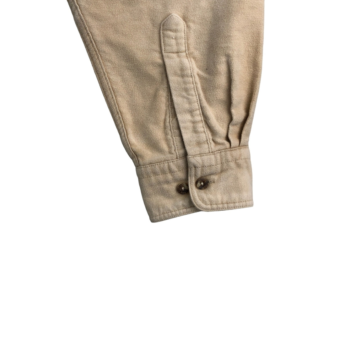90'S Vintage Filson Long Sleeve Chamois Cloth Shirt, Made in USA, Men's XL cotton Beige type Vintage Second Hand