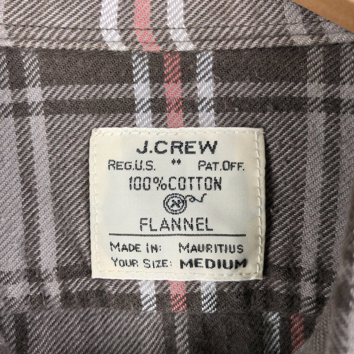2000'S J.Crew Lightflannel Check Shirt, Men's Size Medium cotton gray type Vintage Second Hand