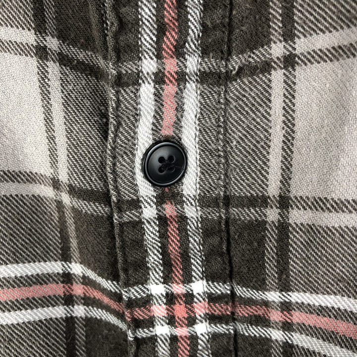 2000'S J.Crew Lightflannel Check Shirt, Men's Size Medium cotton gray type Vintage Second Hand