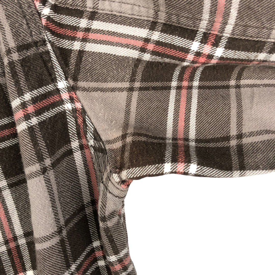 2000'S J.Crew Lightflannel Check Shirt, Men's Size Medium cotton gray type Vintage Second Hand