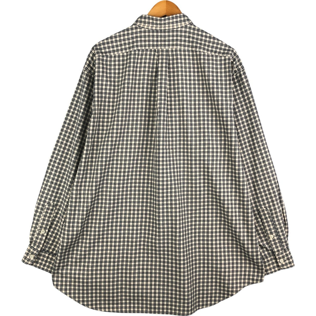 Ralph Lauren POLO by Ralph Lauren BENFORD long-sleeved button-down check shirt, men's size XL cotton black type Vintage Second Hand