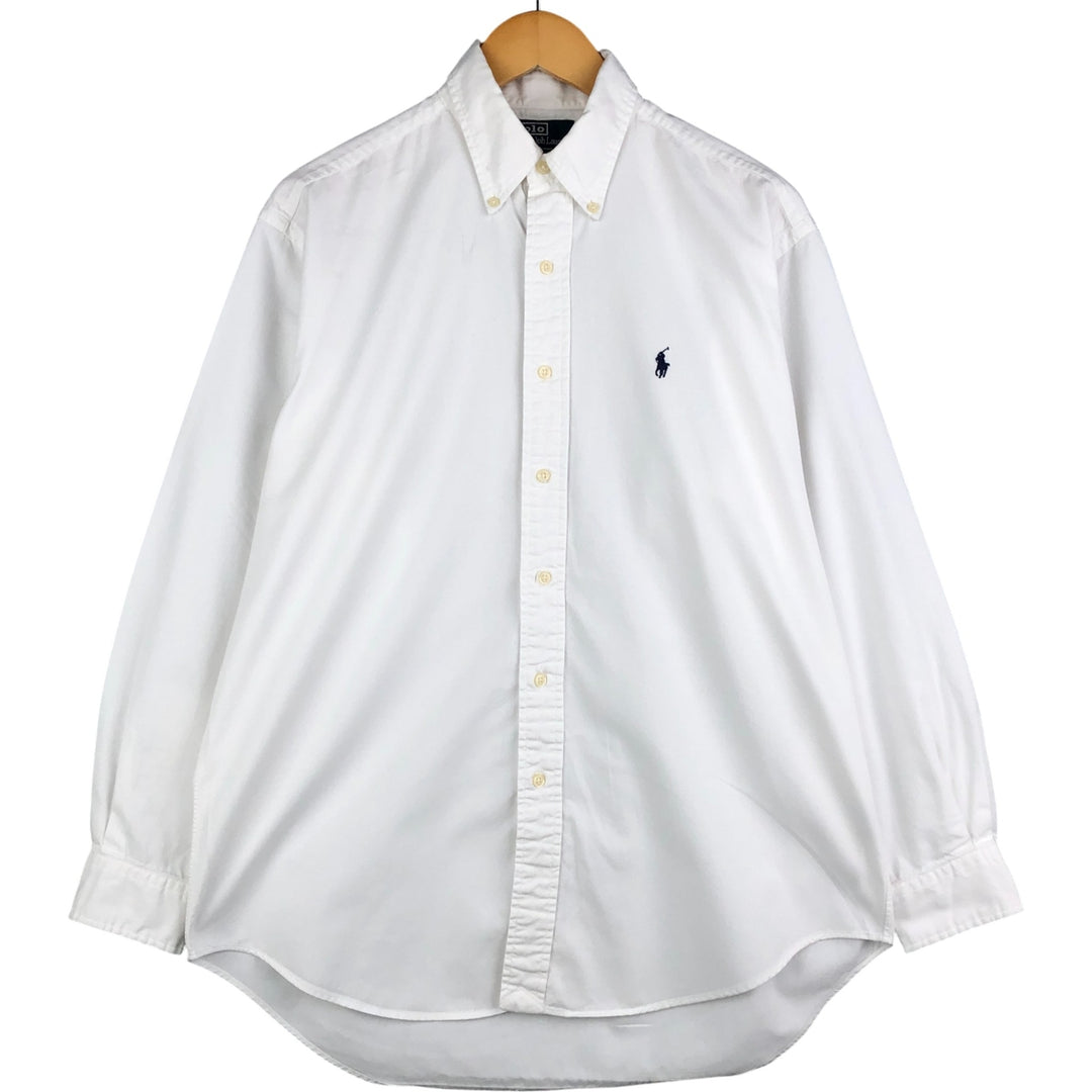 Ralph Lauren POLO by Ralph Lauren BLAKE long-sleeved button-down shirt, men's size M cotton white type Vintage Second Hand