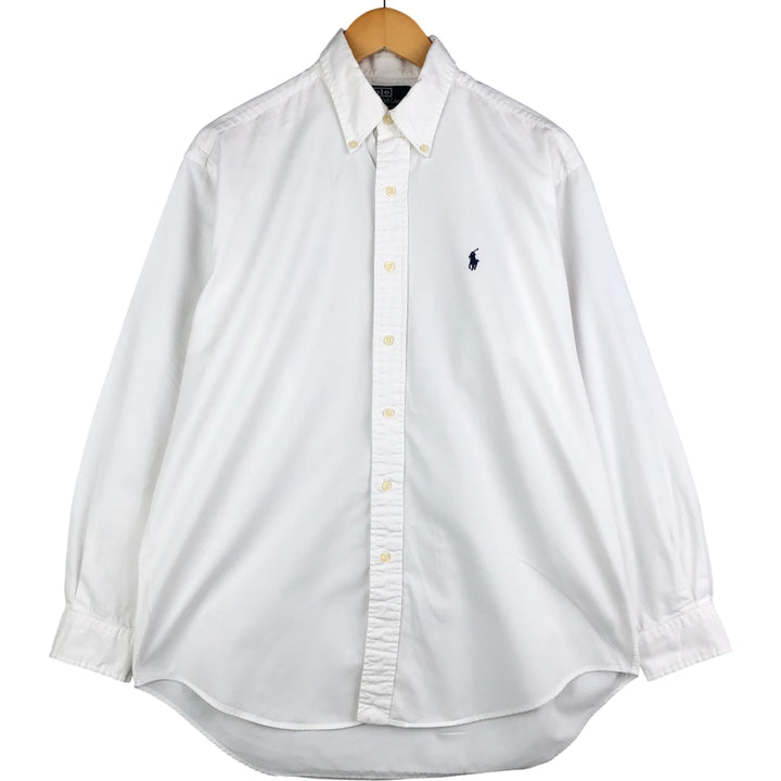 Ralph Lauren POLO by Ralph Lauren BLAKE long-sleeved button-down shirt, men's size M cotton white type Vintage Second Hand