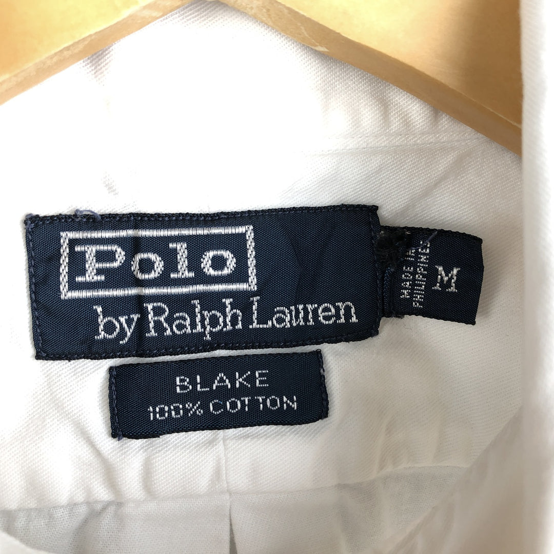 Ralph Lauren POLO by Ralph Lauren BLAKE long-sleeved button-down shirt, men's size M cotton white type Vintage Second Hand