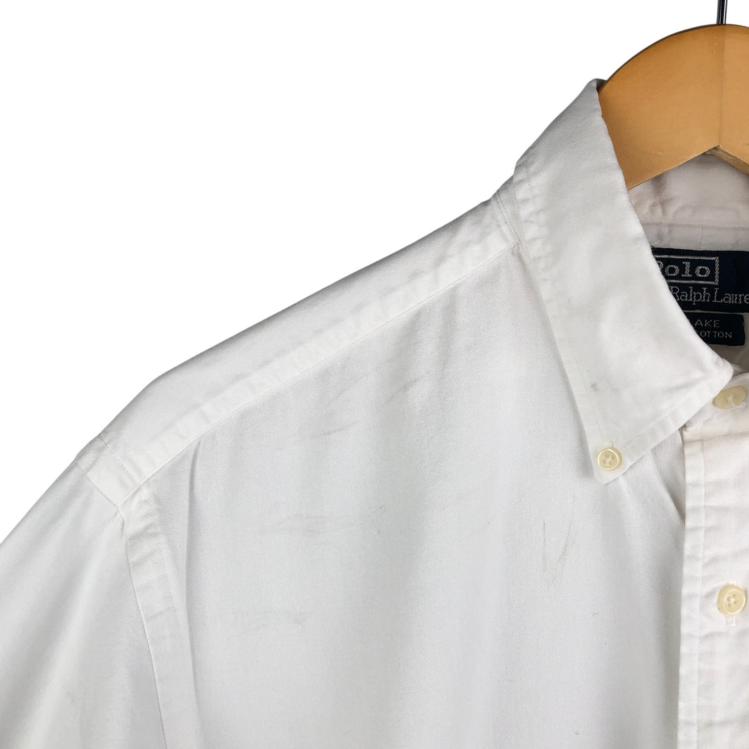 Ralph Lauren POLO by Ralph Lauren BLAKE long-sleeved button-down shirt, men's size M cotton white type Vintage Second Hand