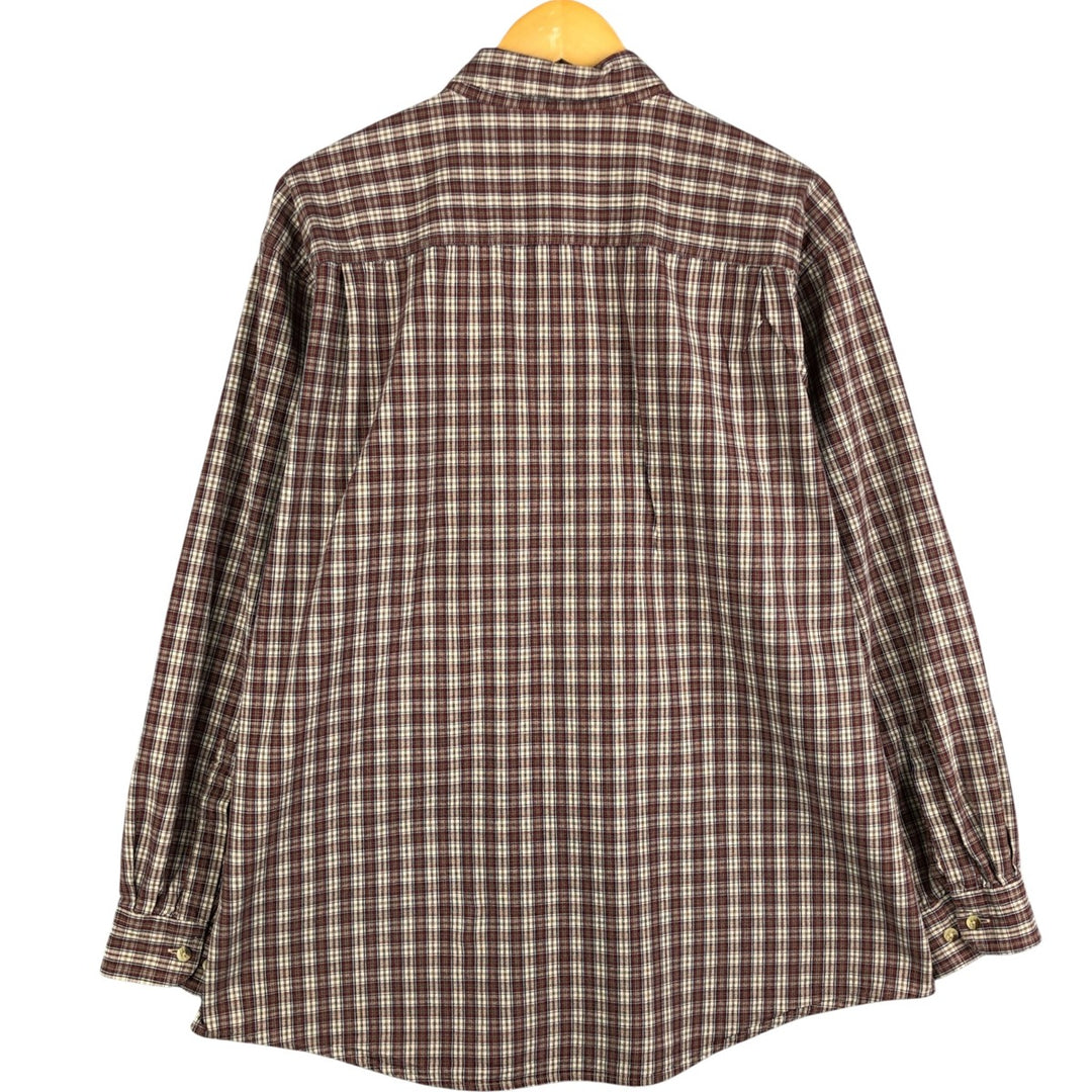 90s-00'S Vintage LLBean Long Sleeve Button-Down Check Shirt, Men's Size L cotton red type Vintage Second Hand