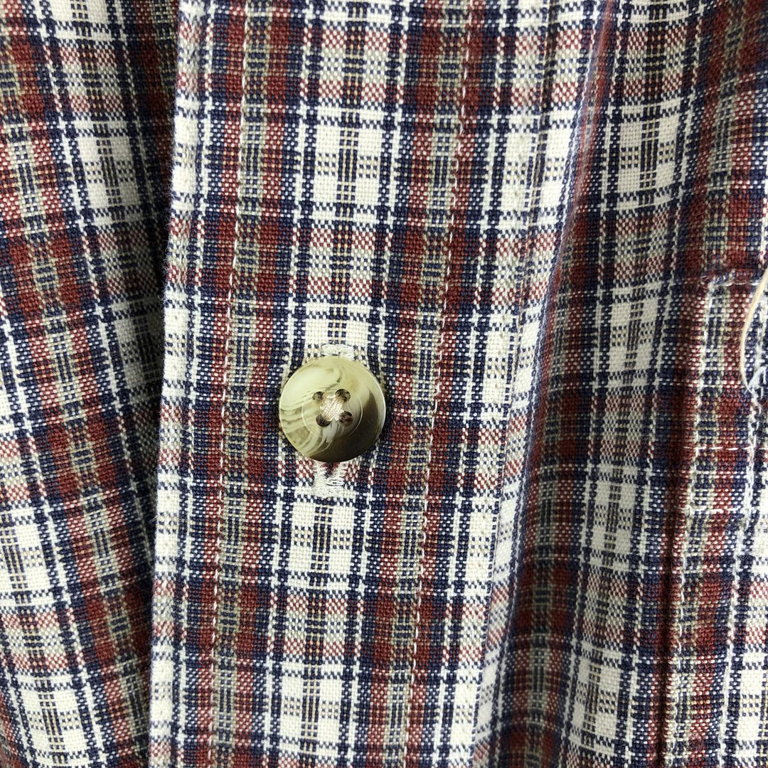 90s-00'S Vintage LLBean Long Sleeve Button-Down Check Shirt, Men's Size L cotton red type Vintage Second Hand