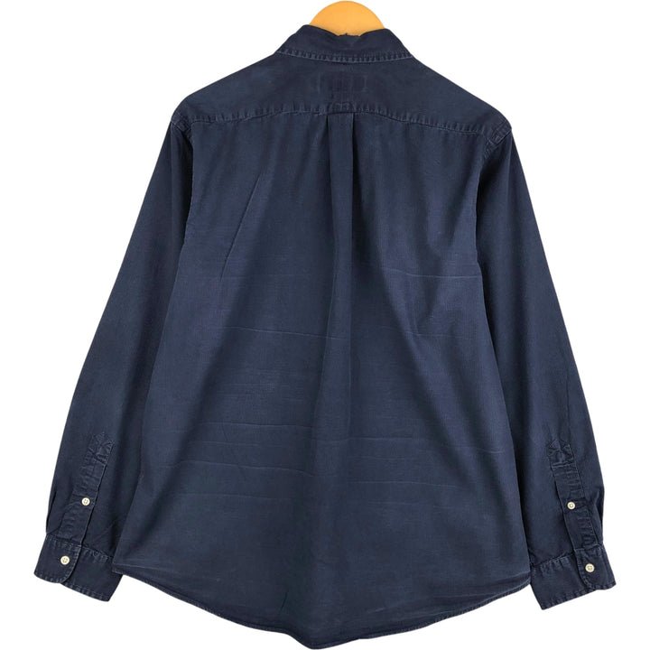 Ralph Lauren CUSTOM FIT long sleeve button down striped shirt men's size L cotton navy blue type Vintage Second Hand
