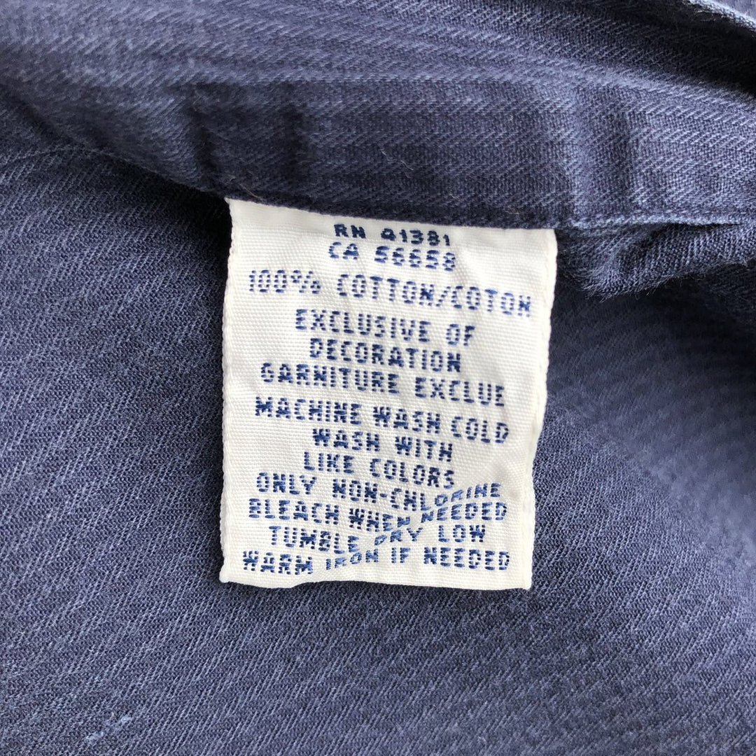 Ralph Lauren CUSTOM FIT long sleeve button down striped shirt men's size L cotton navy blue type Vintage Second Hand