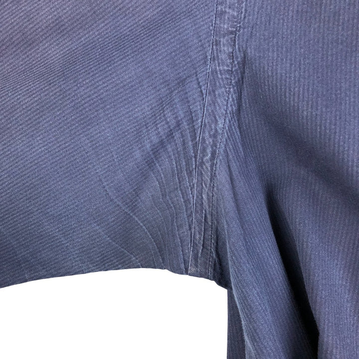 Ralph Lauren CUSTOM FIT long sleeve button down striped shirt men's size L cotton navy blue type Vintage Second Hand