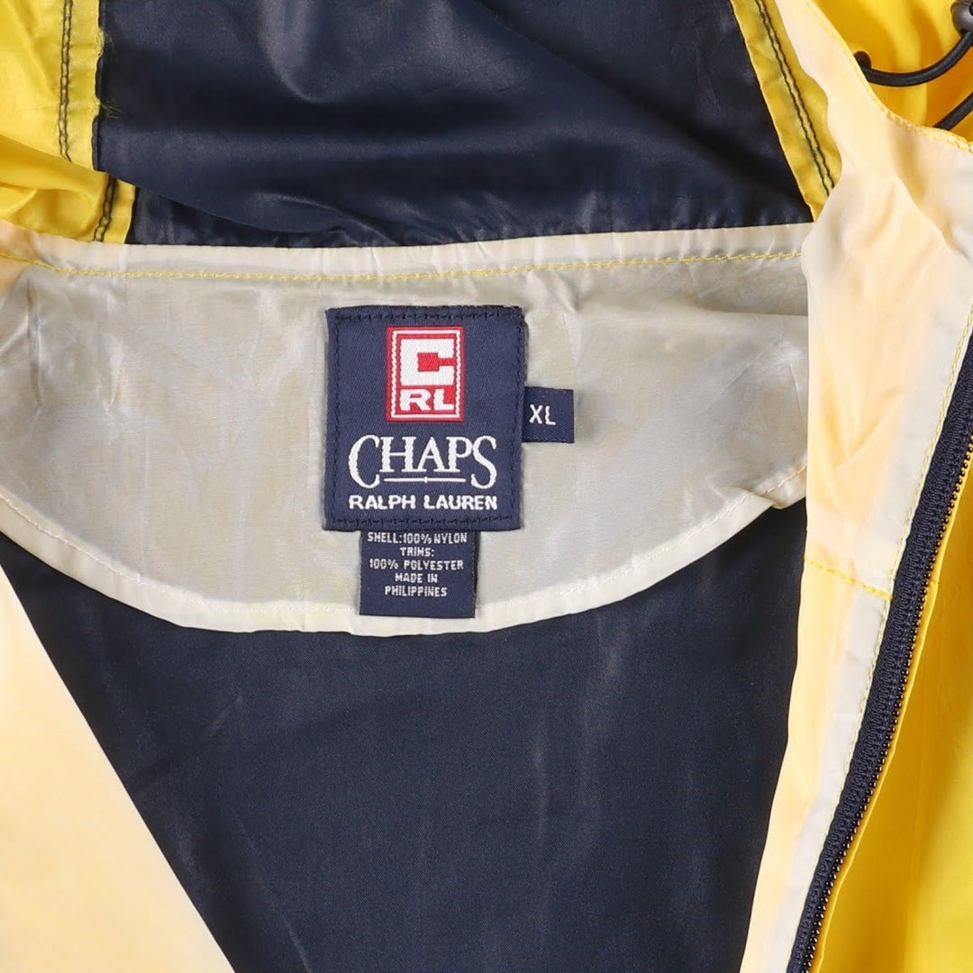Ralph Lauren Chaps Packable Nylon Parka, Men's XL Nylon yellow type Vintage Second Hand