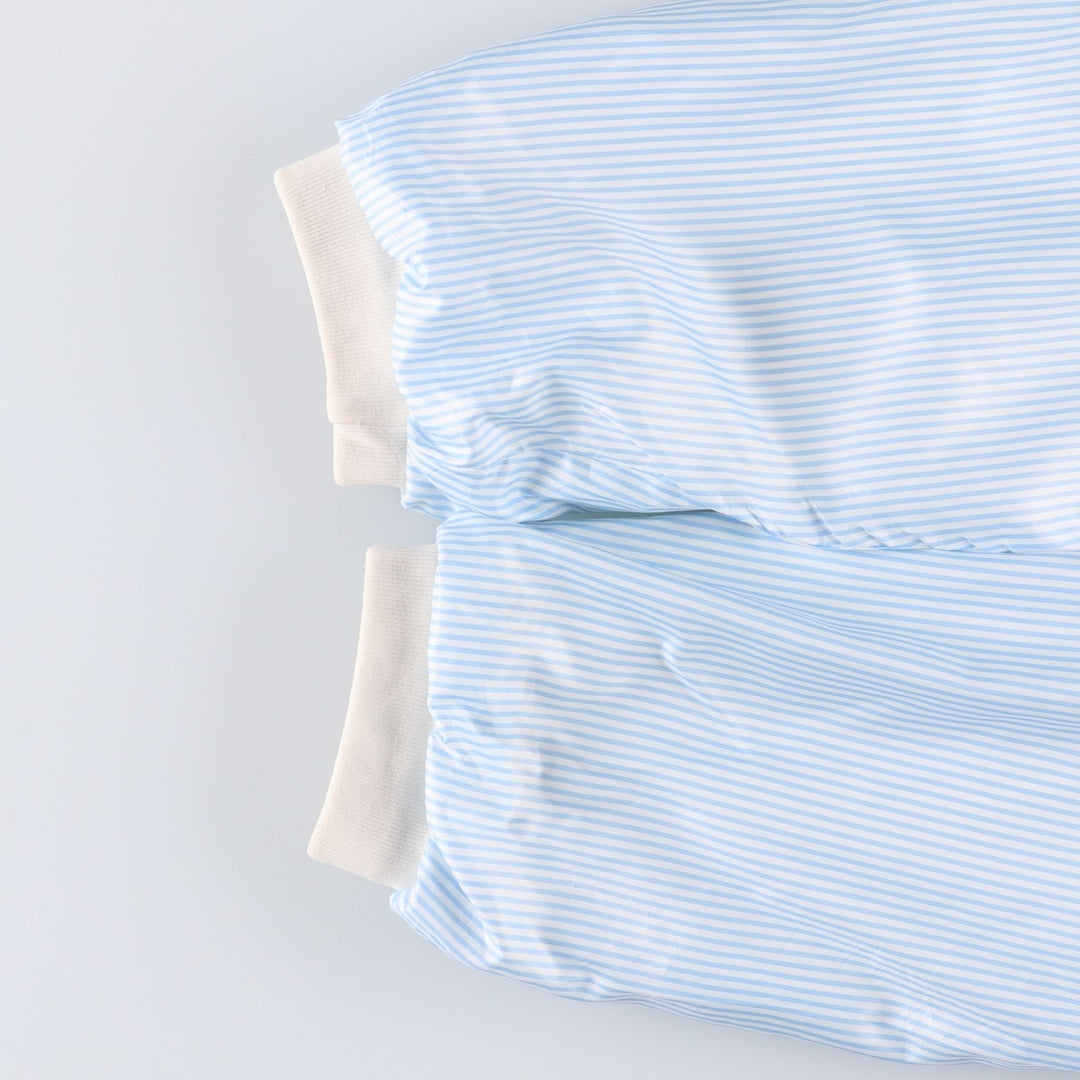 Vintage 1980'S Lacoste CHEMISE French Lacoste Stripe Pattern Windbreaker, Made in France, Size 3, Men's Size Small polyester Blue type light blue Vintage Second Hand