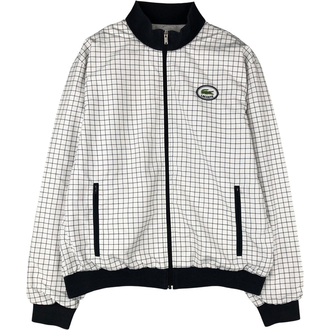 Lacoste LACOSTE SPORT Check Pattern Windbreaker, Men's XL polyester white type Vintage Second Hand