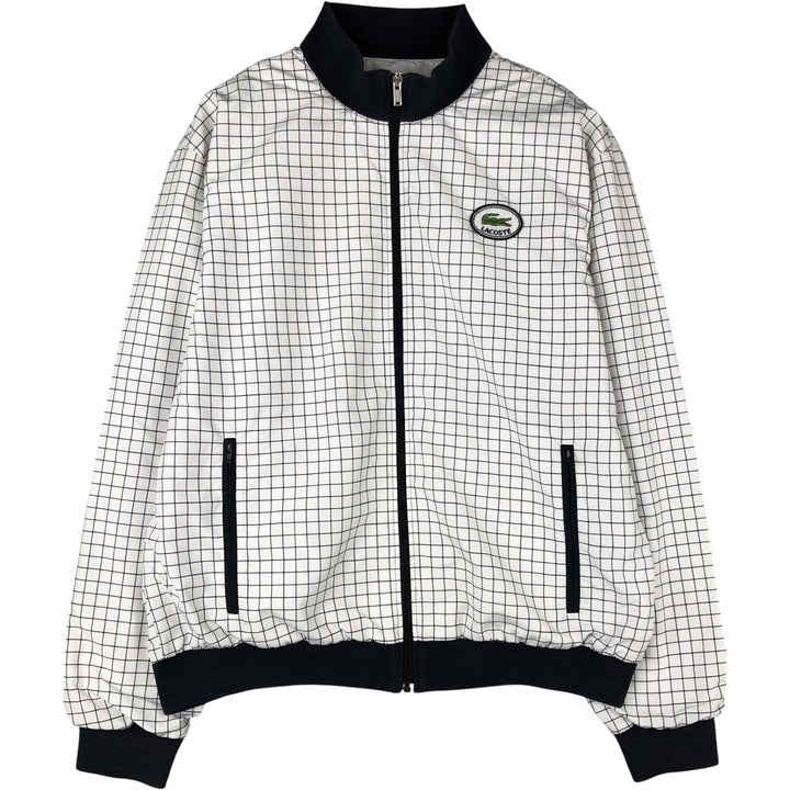 Lacoste LACOSTE SPORT Check Pattern Windbreaker, Men's XL polyester white type Vintage Second Hand
