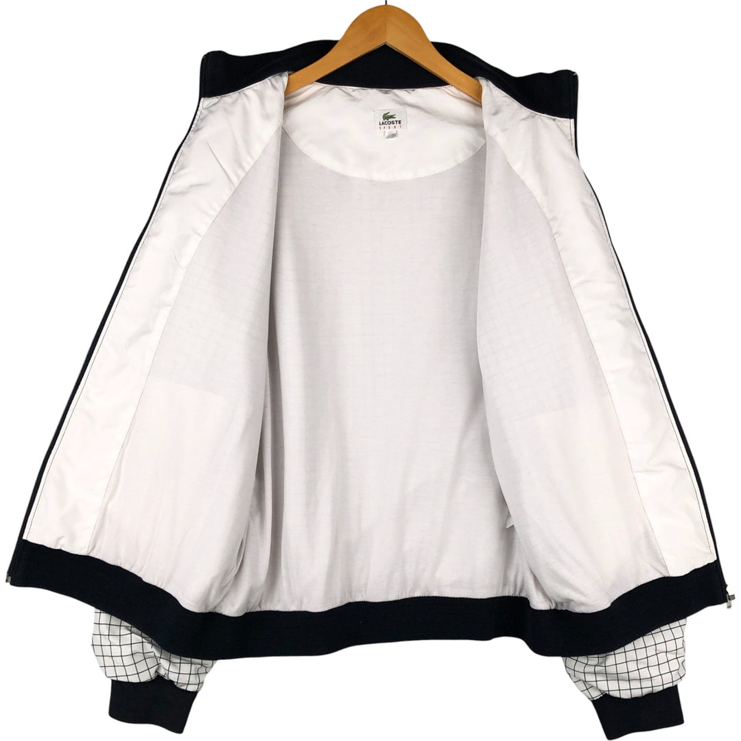 Lacoste LACOSTE SPORT Check Pattern Windbreaker, Men's XL polyester white type Vintage Second Hand