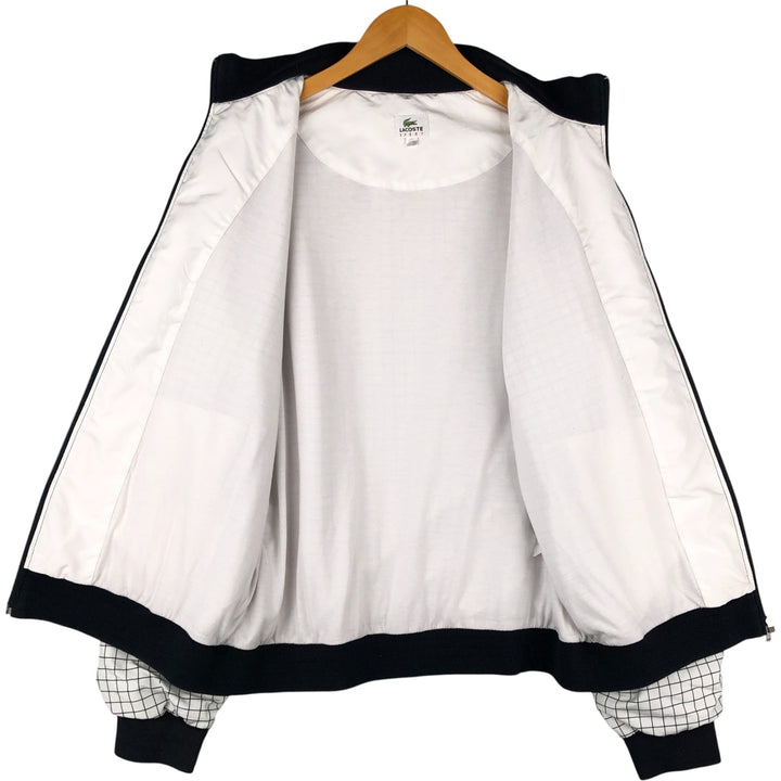 Lacoste LACOSTE SPORT Check Pattern Windbreaker, Men's XL polyester white type Vintage Second Hand