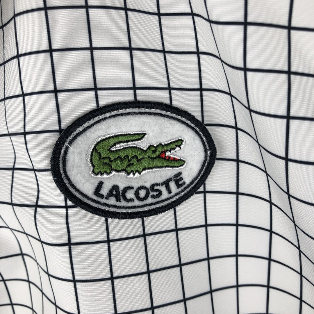 Lacoste LACOSTE SPORT Check Pattern Windbreaker, Men's XL polyester white type Vintage Second Hand