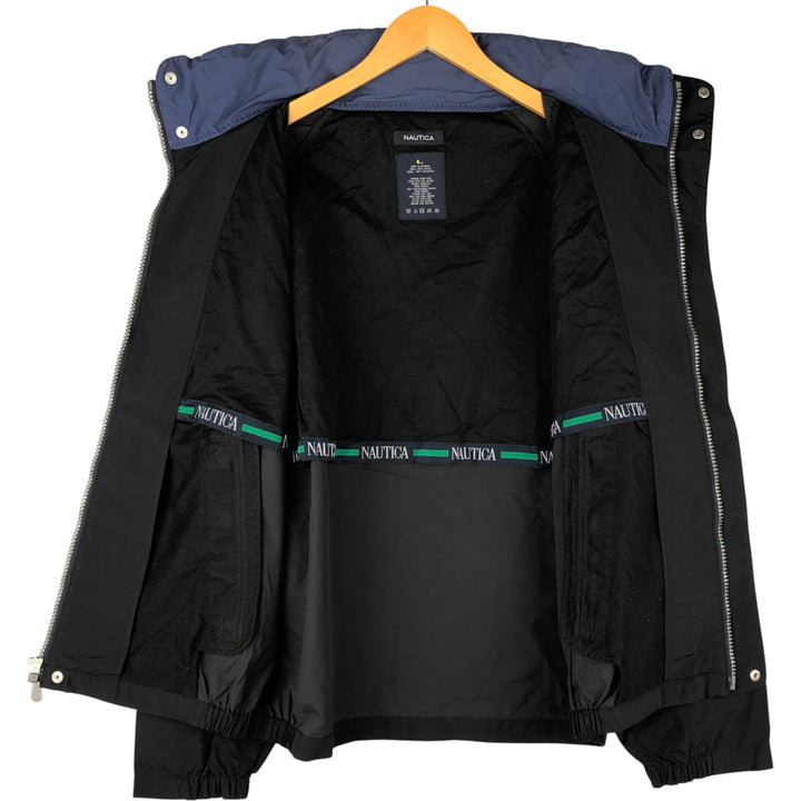 NAUTICA Sailing Jacket, Men's Size L Nylon black type Vintage Second Hand