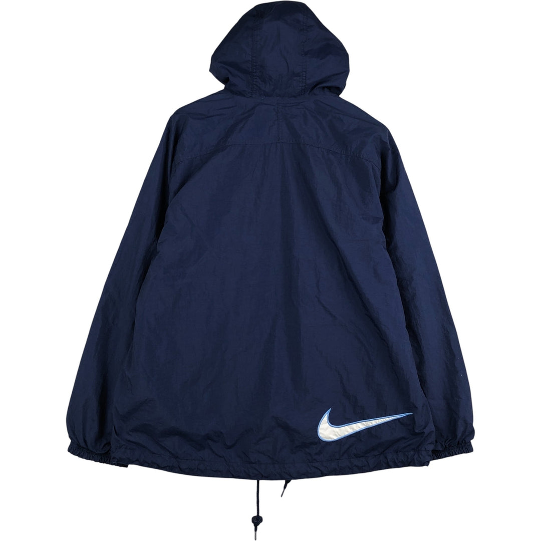 Vintage 90'S Nike hooded windbreaker, size M, men's polyester navy blue type Vintage Second Hand