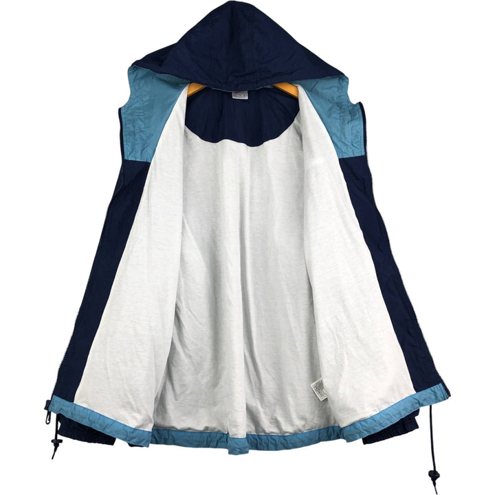 Vintage 90'S Nike hooded windbreaker, size M, men's polyester navy blue type Vintage Second Hand