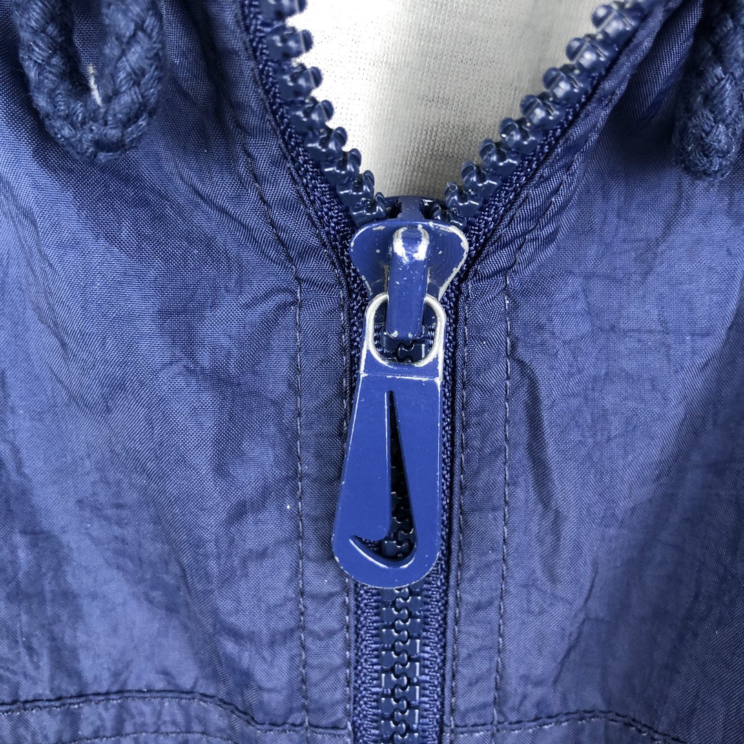 Vintage 90'S Nike hooded windbreaker, size M, men's polyester navy blue type Vintage Second Hand