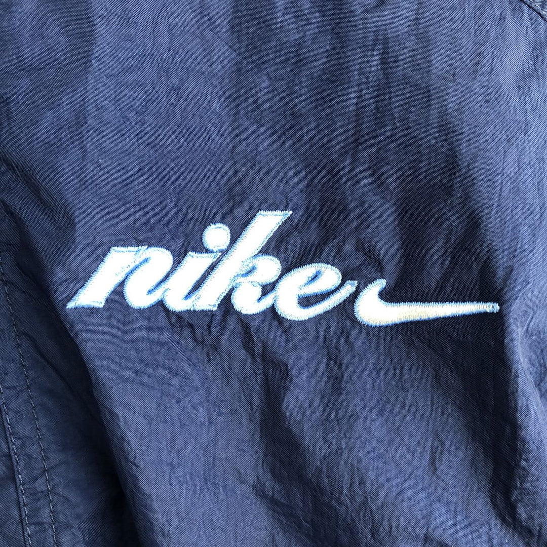 Vintage 90'S Nike hooded windbreaker, size M, men's polyester navy blue type Vintage Second Hand