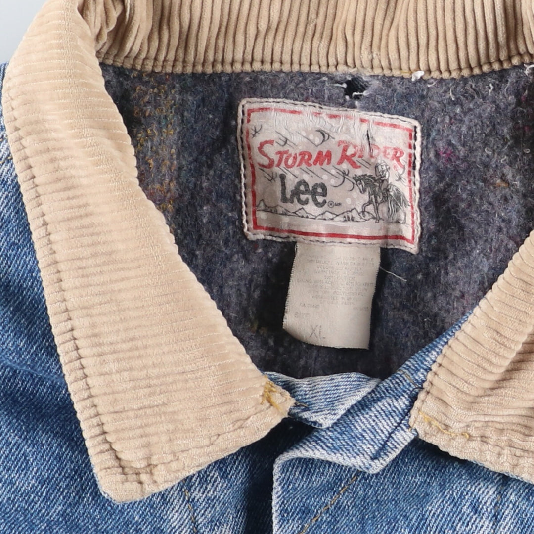 Vintage Lee STORM RIDER denim jacket from the 1980'S and 1990s, size XL, men's. cotton blue type Vintage Second Hand