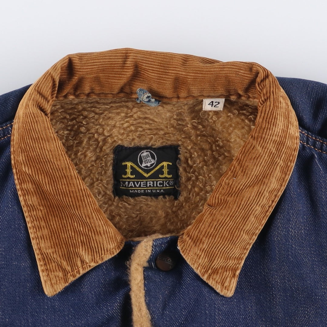 Vintage 1970'S Maverick Blue Bell Bat-Dyed Denim Jacket, Made in USA, Men's Size Small unclear blue type Vintage Second Hand