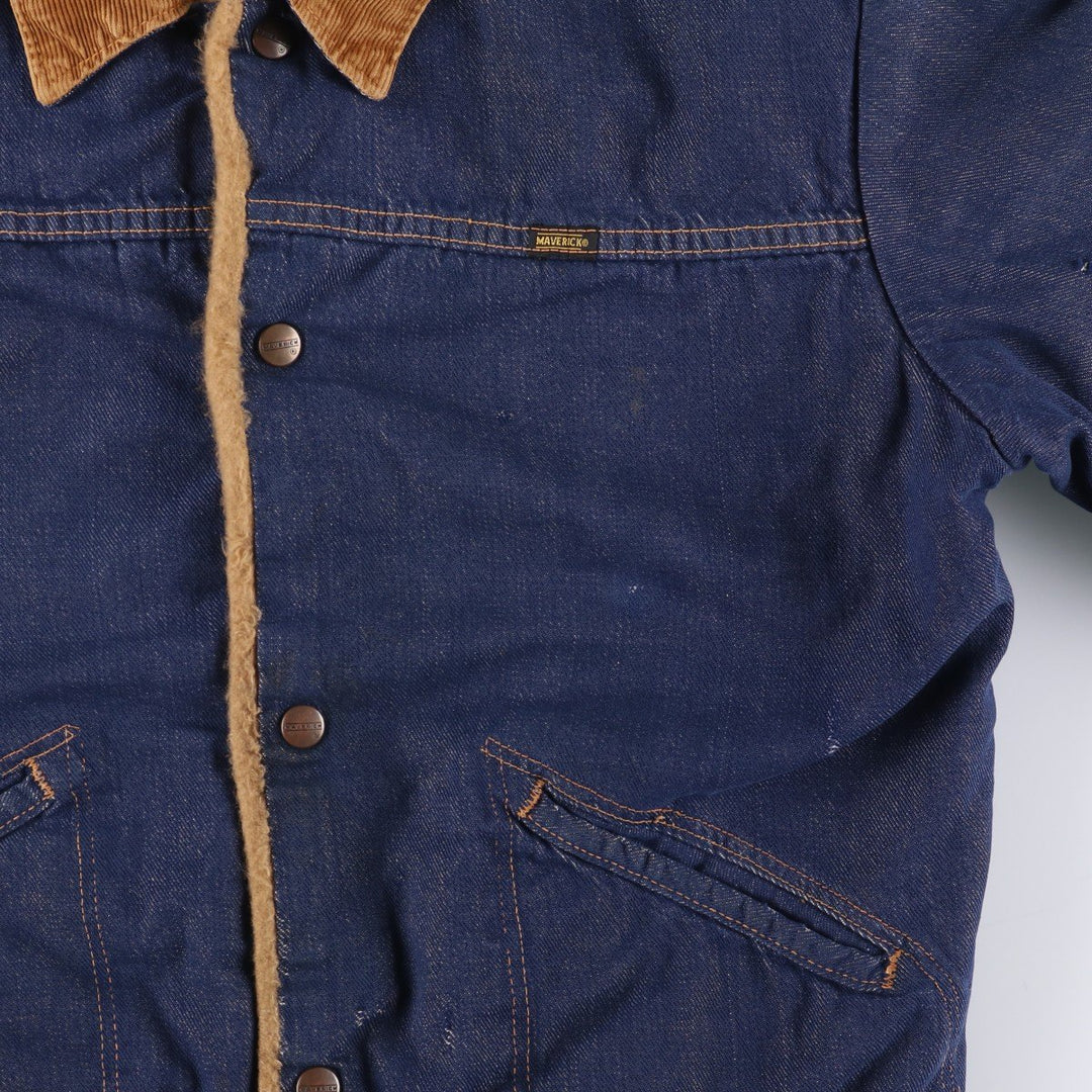 Vintage 1970'S Maverick Blue Bell Bat-Dyed Denim Jacket, Made in USA, Men's Size Small unclear blue type Vintage Second Hand
