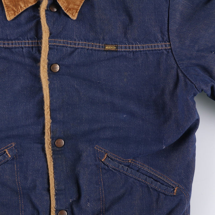 Vintage 1970'S Maverick Blue Bell Bat-Dyed Denim Jacket, Made in USA, Men's Size Small unclear blue type Vintage Second Hand