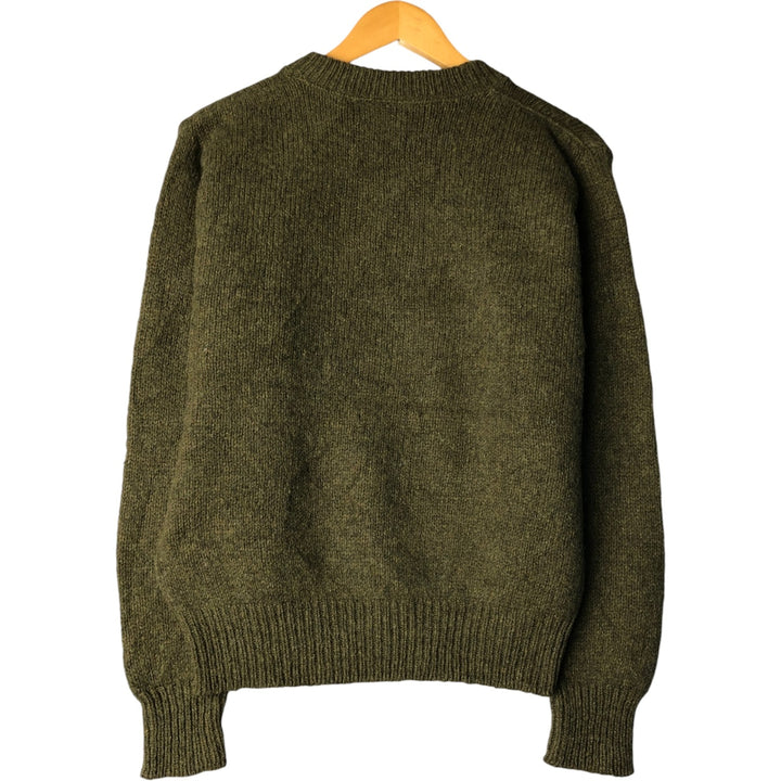 90'S LLBean Wool Knit Sweater, Made in USA, Women's, Size M, Vintage wool Khaki type Vintage Second Hand