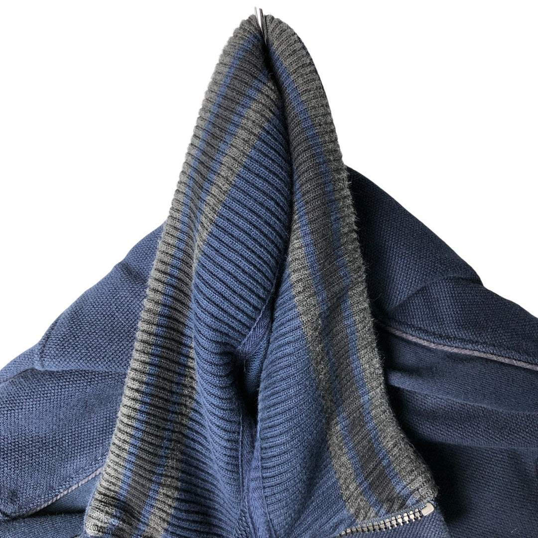 Calvin Klein Pique Half-Zip Sweatshirt, Women's Size Medium cotton navy blue type Vintage Second Hand