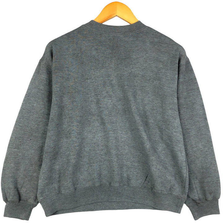Henley neck plain blank sweatshirt, women's size M unclear gray type Vintage Second Hand